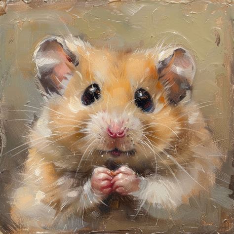 Hamster Oil Painting Portrait Art Free Stock Photo - Public Domain Pictures