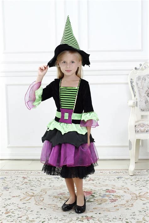 Girls Evil Spirit Cosplay Dress Novel Halloween Witch Costume For Girls ...