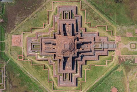 Plan view of Somapura Mahavihara, 8th century Buddhist monastery. : r/architecture