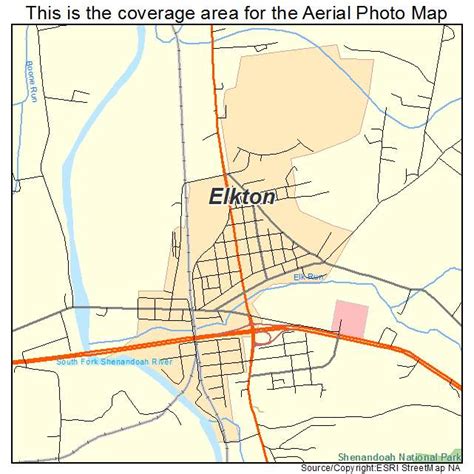 Aerial Photography Map of Elkton, VA Virginia