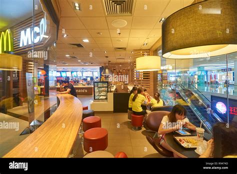 SHENZHEN, CHINA - CIRCA OCTOBER, 2015: inside McDonald's restaurant in Shenzhen. McDonald's is ...