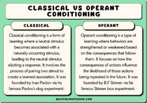 Classical Conditioning vs Operant Conditioning (Table) (2024)