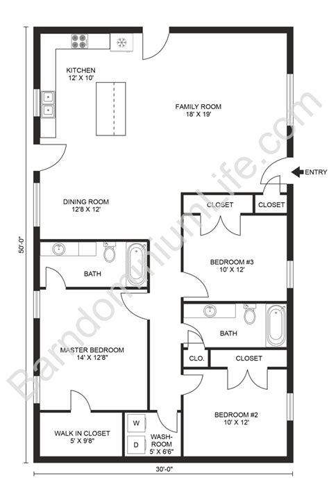 Stunning 3 Bedroom Barndominium Floor Plans