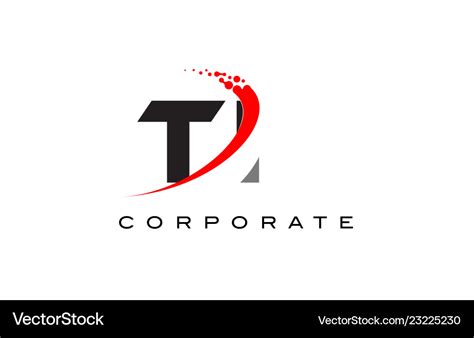 Ti modern letter logo design with swoosh Vector Image