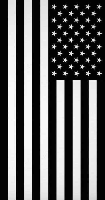 an american flag is shown in black and white, with stars on the bottom of it