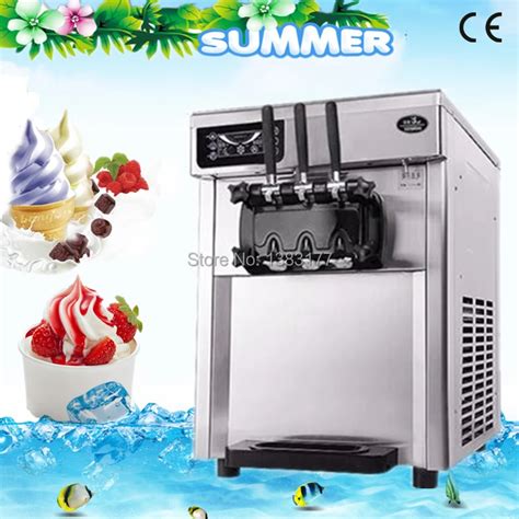 free ship tabletop 22 liters/H Stainless Steel Three Flavor commercial Ice Cream Machine ...