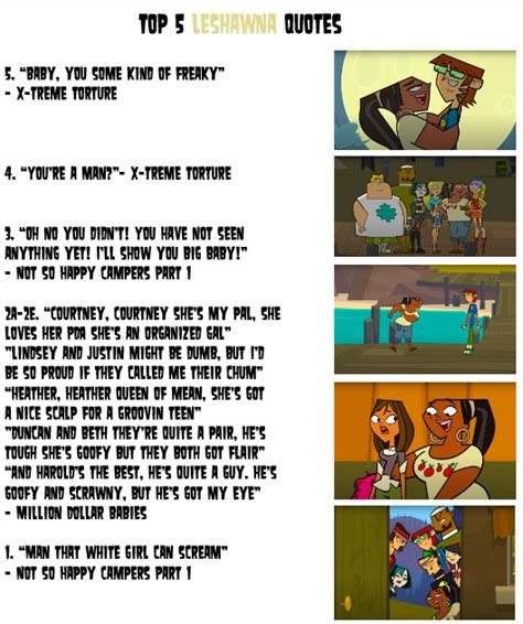 My 5 Favorite Quotes per character: Leshawna (38/87) : r/Totaldrama