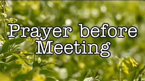 Prayer before Meeting| Short Prayer| - YouTube