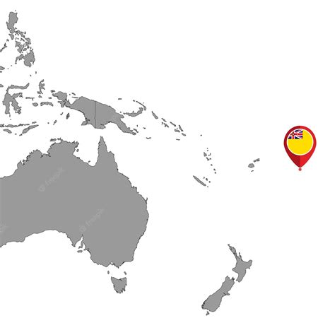 Premium Vector | Pin map with niue flag on world map vector illustration