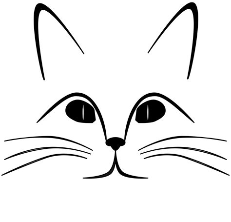 Clipart - cat face outline