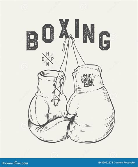 Boxing Gloves Vector Illustration. Print Design T-shirt Stock Vector ...