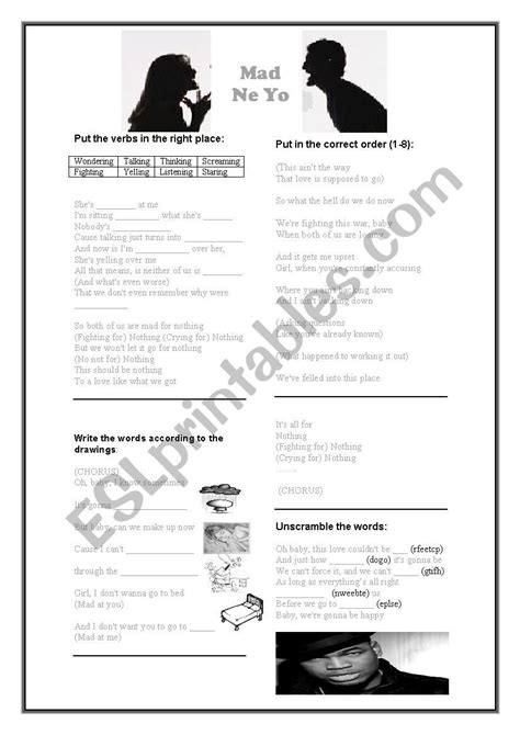 MAD - Ne Yo - ESL worksheet by Shelly_v85