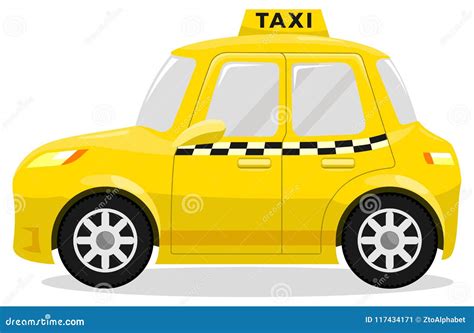 Cartoon Yellow Taxi Car Cartoon Vector | CartoonDealer.com #21652969