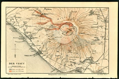 Authentic Vintage Antique Print | Vesuvius Mountain/Volcano- Antique Map