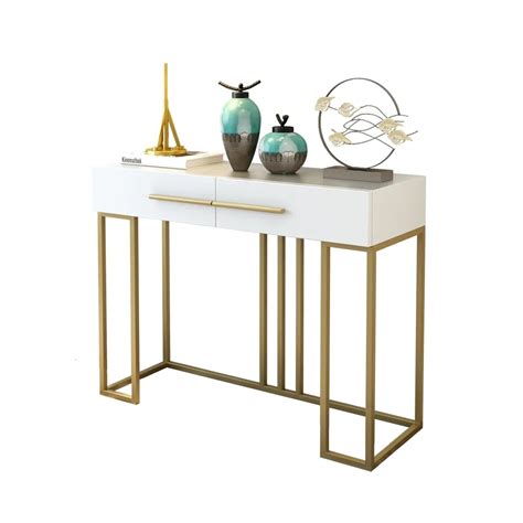 White Console Table with Drawer Entryway Table Contemporary for Hallway - Entryway Furniture ...