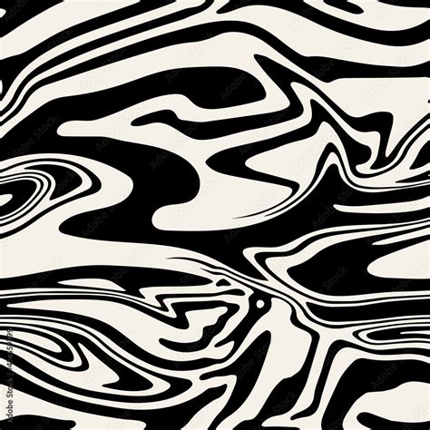 Vector seamless pattern. Abstract marble texture with monochrome fluid ...