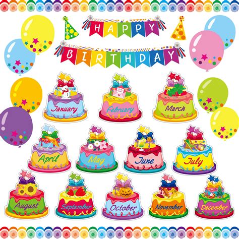 Buy Happy Birthday Bulletin Board Set Birthday Bulletin Board Decorations and Birthday Bulletin ...