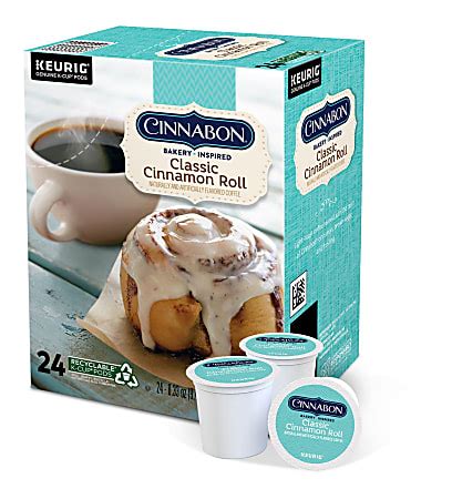 Cinnabon Classic Single Serve Coffee K Cup Pods Cinnamon Roll Carton Of 24 - Office Depot