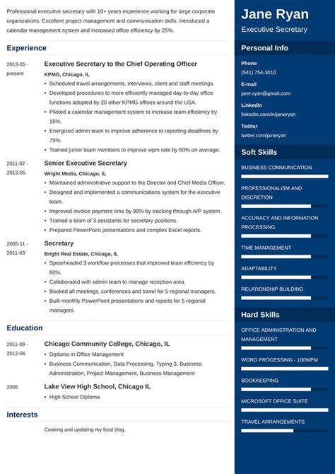 secretary resume template enfold | Resume examples, Job resume examples, Resume template