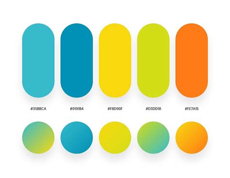 Blue, yellow, green, orange color schemes & gradient palettes | Color ...