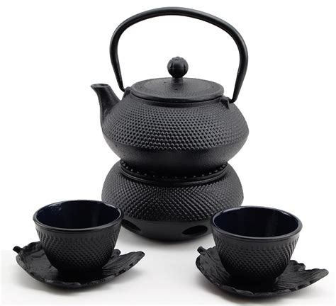 Hobnail Iron Teapot Set - Japanese Antique 24 Fl Oz Small Dot Cast Iron Teapot Tetsubin with ...