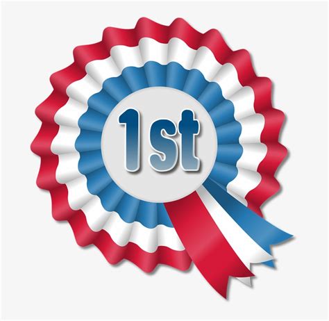 1st Prize Png - Rosette Blue Red White - Free Transparent PNG Download - PNGkey