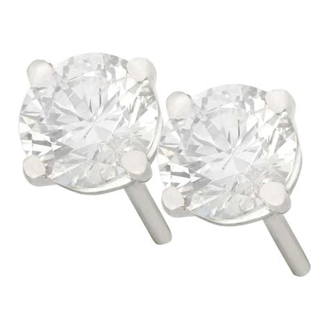 Diamond Platinum Studs at 1stDibs