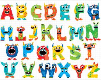 abc monster letters - Clip Art Library