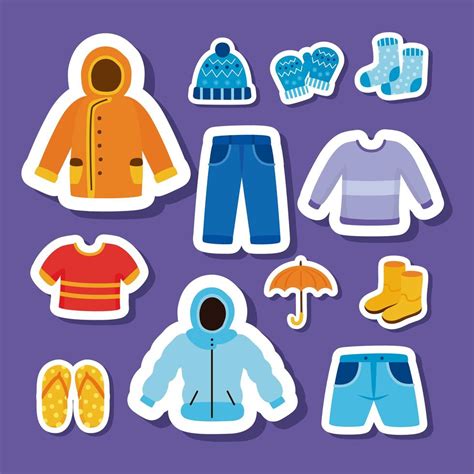 twelve weather seasons clothes 3750291 Vector Art at Vecteezy