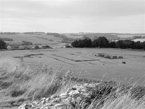 Old Sarum Cathedral Ruins in Salisbury in Black and White Editorial ...