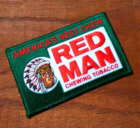 Vintage 1980's Red Man Chewing Tobacco Embroidered Iron - Etsy Nederland