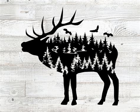 Elk Svg File Eps Wild Animals Clipart Deers Clipart Svg For Silhouette ...