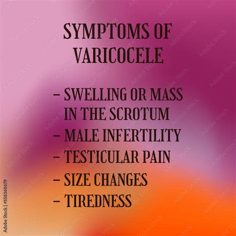 symptoms of Varicocele. Vector illustration for medical journal or ...