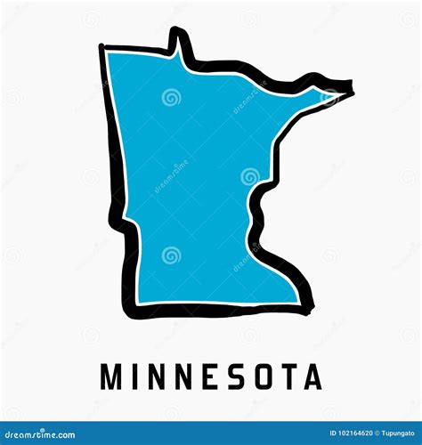 Minnesota map outline stock vector. Illustration of simple - 102164620