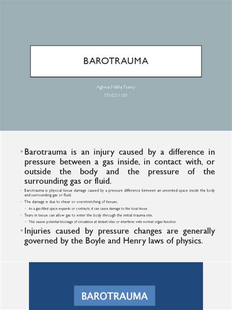 Barotrauma | PDF | Medical Specialties | Clinical Medicine