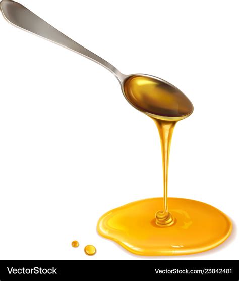 Sweet honey dripping from a spoon Royalty Free Vector Image