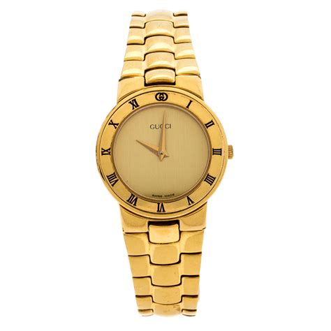 Gucci Golden Gold Plated 3300.2.L Women's Wristwatch 25MM Gucci | The ...