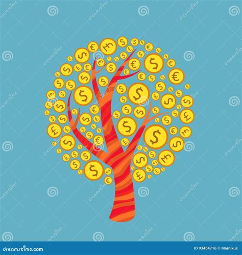 Money tree vector stock vector. Illustration of gift - 93454716