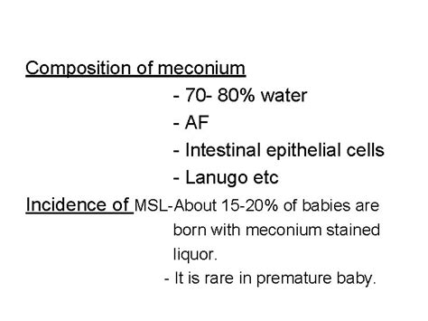 Fetal Distress Meconium stain Amniotic Fluid Fetal Distress