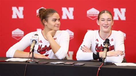 Nebraska volleyball players press conference following win over Northwestern - YouTube