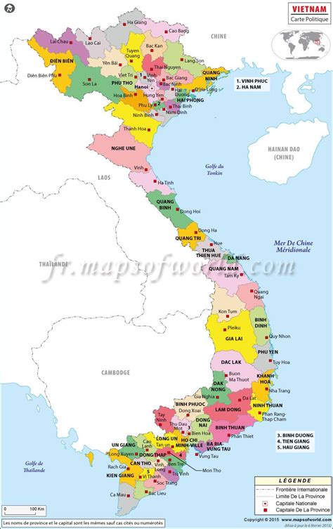 Carte du Vietnam, Vietnam Carte