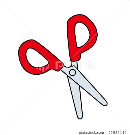 Illustration of simple and cute scissors white... - Stock Illustration ...