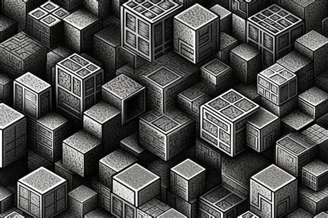 Premium AI Image | Monochrome black and white geometric texture