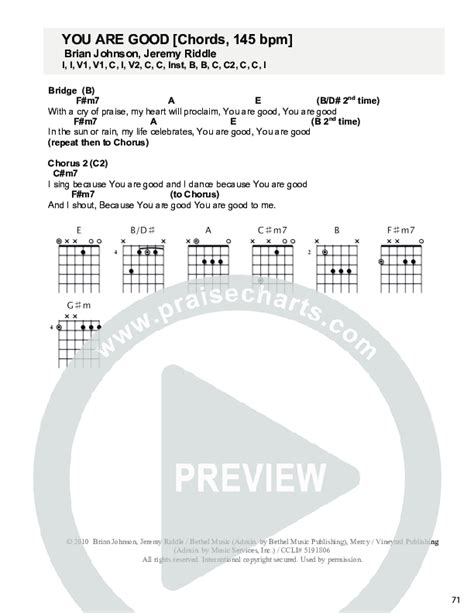 You Are Good Chords PDF (Christ For The Nations) - PraiseCharts