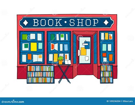 Book Store Front Vector Illustration Stock Vector - Illustration of commerce, cartoon: 109236204