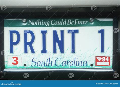 License Plate in South Carolina Editorial Image - Image of printing ...