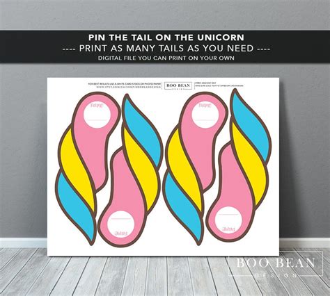 Unicorn Pin the Tail Poster Printable Game Unicorn Poster | Etsy