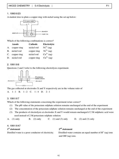 Electrolysis | PDF | Anode | Chlorine