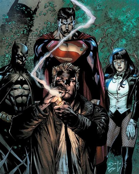 Constantine, Batman, Superman & Zatanna | Comics, Dc comics heroes, Dc comics art