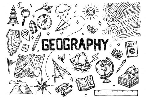 Set of geography symbols | Pre-Designed Vector Graphics ~ Creative Market